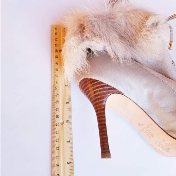 Ann Taylor Lamb Shearling Fur Lace Up Pointed Toe - Picture 6 of 7